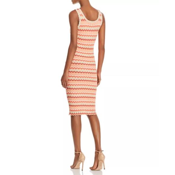 Ronny Kobo Alula Striped Crochet Knit Pencil Midi Dress Size Small - Picture 2 of 8